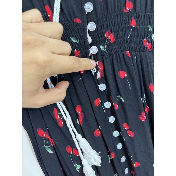 Cherries Cherry Girl Cottagecore Romantic Boho Maxi Dress Whimsigoth Y2K Pin Up - Picture 6 of 16